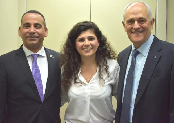 (Left to right) Yoel Hasson MK, Sharren Haskel MK, and Peter Wertheim.